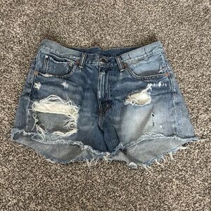 Denim & Supply Ralph Lauren Blue Distressed Jean Shorts